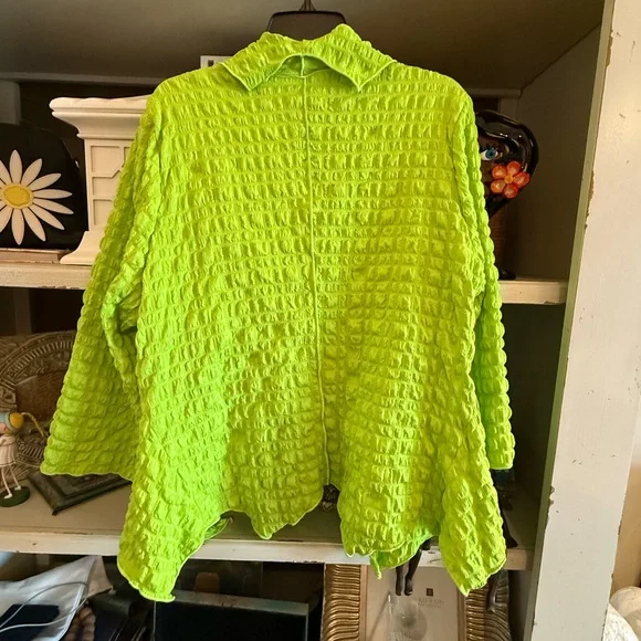 IC Collection Lime Sleeveless High Neck Textured Dress Merrow jacket XS - Picture 6 of 12